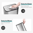 thumbnail image 4 of EastVita Kitchen Trash Can, 8 Gallon Stainless Steel Garbage Can, Step On Trash Can with Quiet Close Lid & Inner Bucket for Kitchen Office (30 Liter), 4 of 7