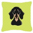 thumbnail image 3 of Carolines Treasures Checkerboard Pink Smooth Black and Tan Dachshund Canvas Fabric Decorative Pillow 18H x18W, 3 of 3