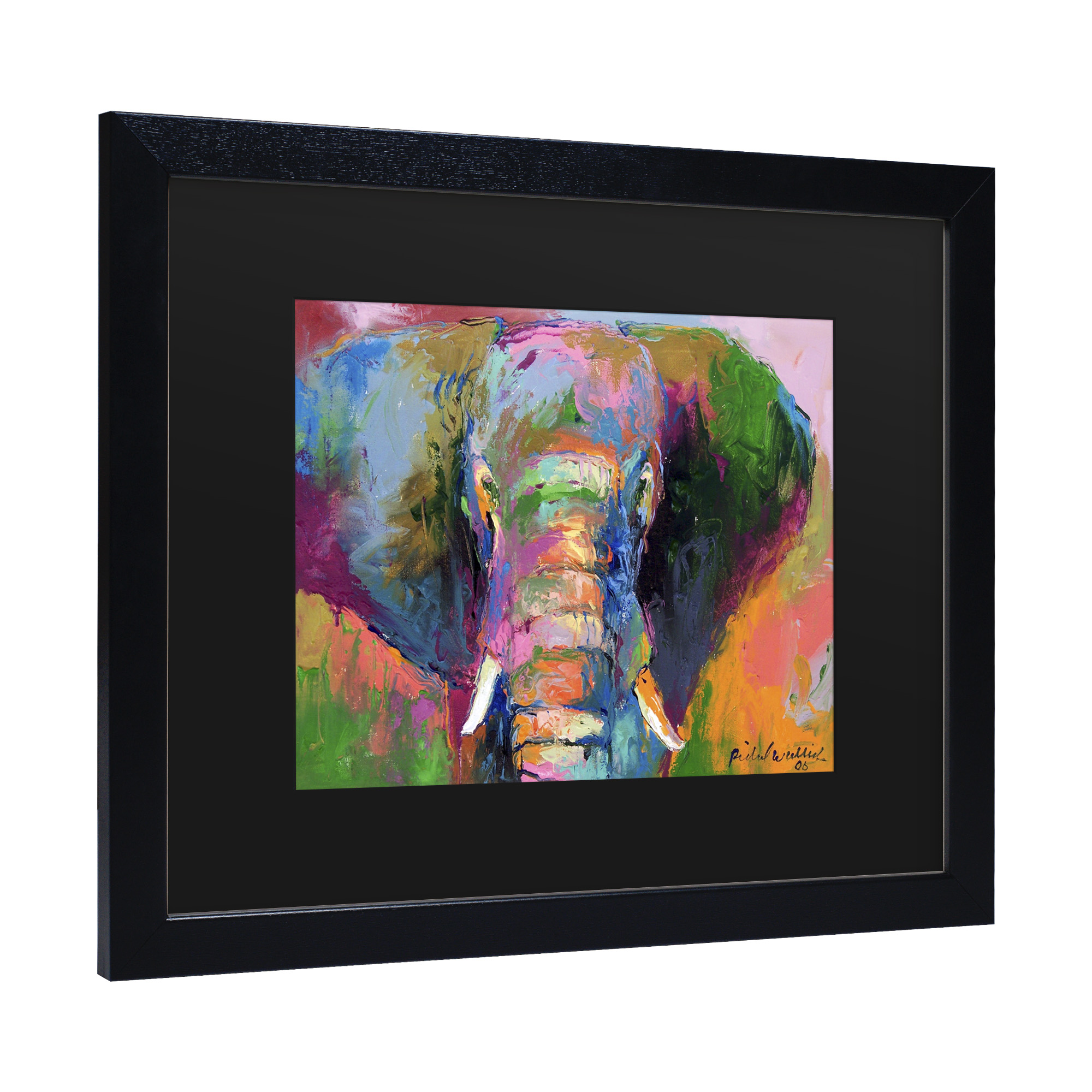 Richard Wallich 'Elephant 2' Matted Framed Art