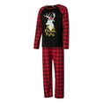 thumbnail image 4 of Elippeo Family Matching Christmas Pajamas, Letter  Deer Head Print Long-Sleeved Tops + Plaid Trousers Sleepwear Outfits, 4 of 10