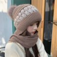 thumbnail image 4 of Winter Scarf Hat with Fleece Lining, Thick Knit Warm Beanie for Cold Weather, 4 of 4