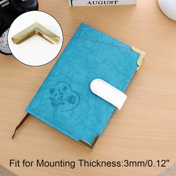 Unique Bargains Home Box Corner Protectors Vintage Brass Tone Guard Edge Cover Scrapbook Album Corner Decor 30pcs