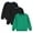 Green1, variant on Posijego 3 Pack Boys Girls Sweatshirt Solid Color Long Sleeve Cotton Shirts Kids Sweatshirts Pullover Tops