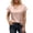 Beige, variant on Satin T Shirts for Women 2026 Summer Short Sleeve V Neck Business Dressy Casual Office Work Tshirt Blouse
