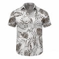 thumbnail image 2 of BUWTTER Mens Shirts Short Sleeve Tropical Button Down Loose Fit Vacation Casual Summer Beach Shirt Grey XL, 2 of 4