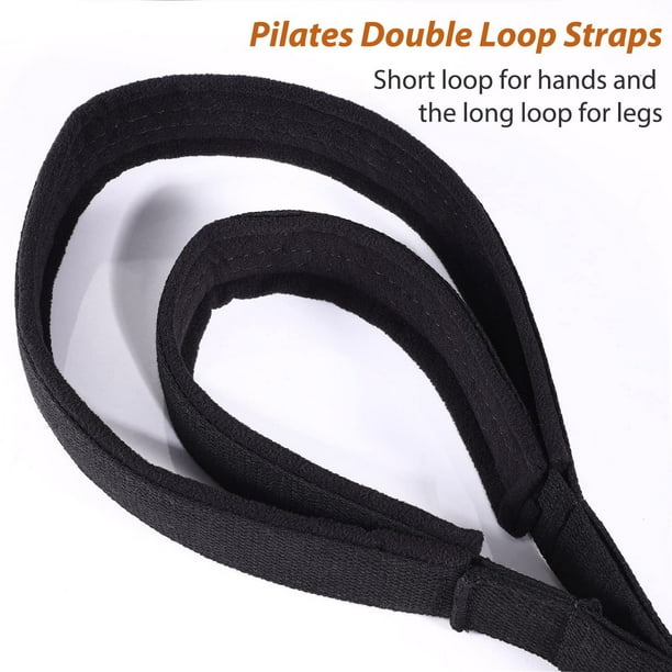 2 Pack Pilates Double Loop Straps for Reformer, Fitness Equipment Foot  Straps, Padded Double D-Ring Buckles, Yoga Double Loop Straps, Grip Straps,  Pilates Reformer Accessories for Home and Gym 