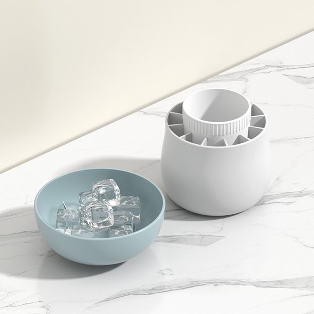 Mini taza para hacer hielo, herramienta de molde de bandeja de cubitos de hielo en forma de hongo de silicona (azul claro)