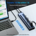 thumbnail image 3 of ACASIS Concentrador USB 3.1 de 16 Puertos, Fuente de Alimentación de 90W, Carcasa de Aluminio, Interruptores Individuales, 10Gbps de Alta Velocidad, 3 of 9