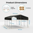 thumbnail image 6 of YOKWOK 20'x12' Heavy Duty Metal Carport Sturdy Structure, All Weather Protection, Easy Assembly for Cars, Trucks, Boats, Tractors, and Outdoor Storage, Grey, 6 of 8