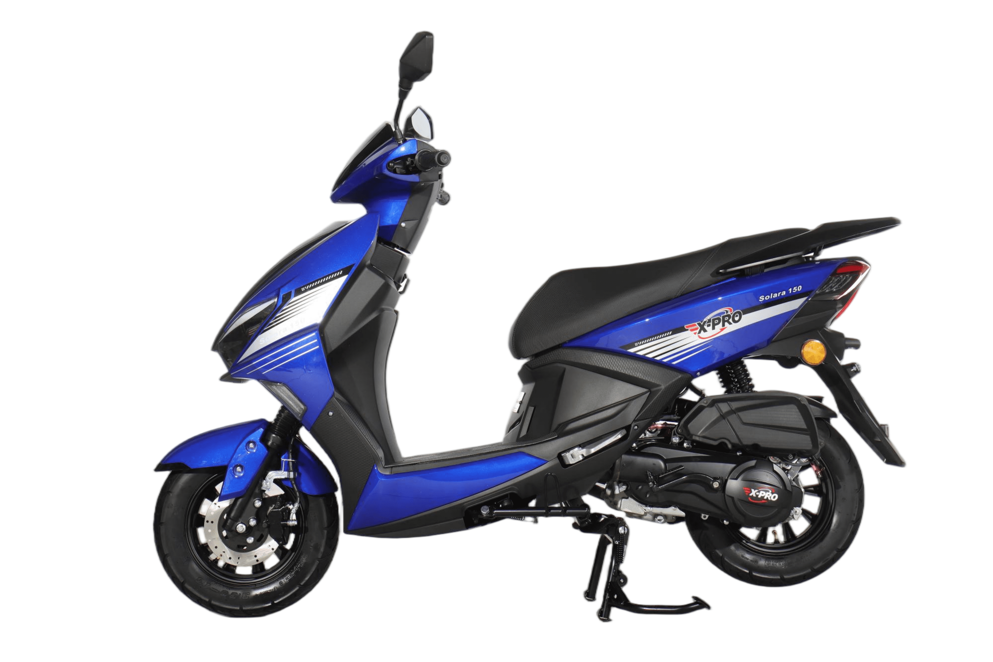 X-Pro Solara 150cc Gas Moped, Fully Automatic Moped with Electric & Kick Start, 10" Aluminum Wheels, Front Disc Brake, LED Headlight, Underseat Storage
