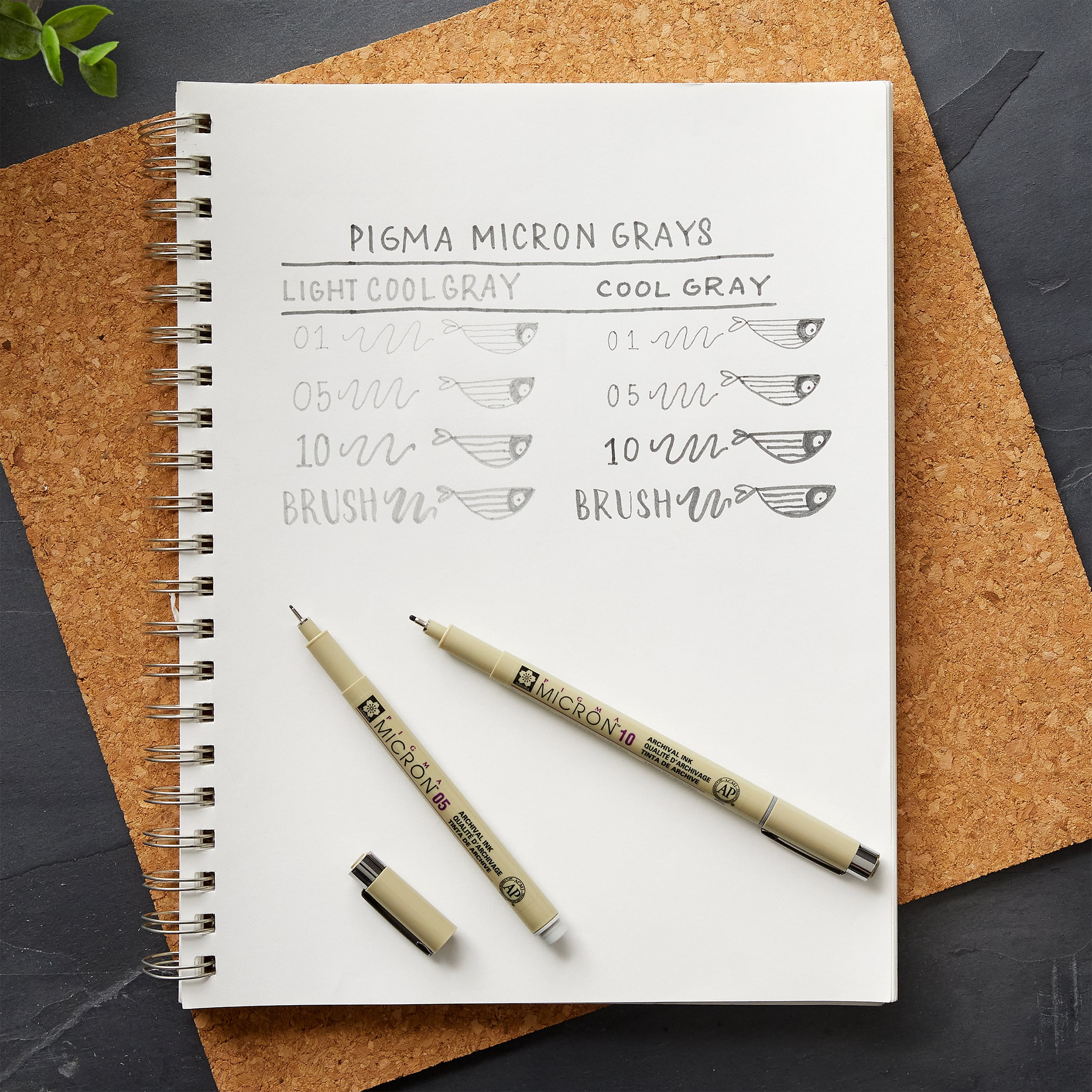 Micron Brush Gray Pens, 6 Packs: 8 ct. (48 total)