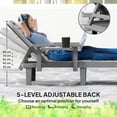 thumbnail image 3 of Ensemble de 2 Chaises Longues d'Extérieur avec Table d'Appoint Pliable, Chaises de Bronzage Inclinables à 5 Positions Réglables, Polypropylène Résistant aux Intempéries, Gris Foncé, pour Patio, Jardin Ou au Bord de la Piscine, 3 of 7