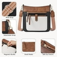 thumbnail image 4 of Crossbody Purses for Women Trendy Hobo Bags Double Zipper Shoulder Handbags with Adjustable Guitar Strap Medium, 4 of 6