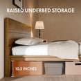 thumbnail image 3 of FitStand King Japanese Joinery Bed Frame with Headboard, Solid Rubberwood, 1500 lbs Heavy Duty, FSC & SGS Certified, No-Tool Setup, Hidden Storage, USB-A/C Port, No Box Spring Needed, Walnut, 3 of 13