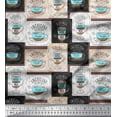 thumbnail image 1 of Soimoi Brown Rayon Fabric Caramel & Americano Coffee Beverages Print Fabric by the Yard 56 Inch Wide, 1 of 1