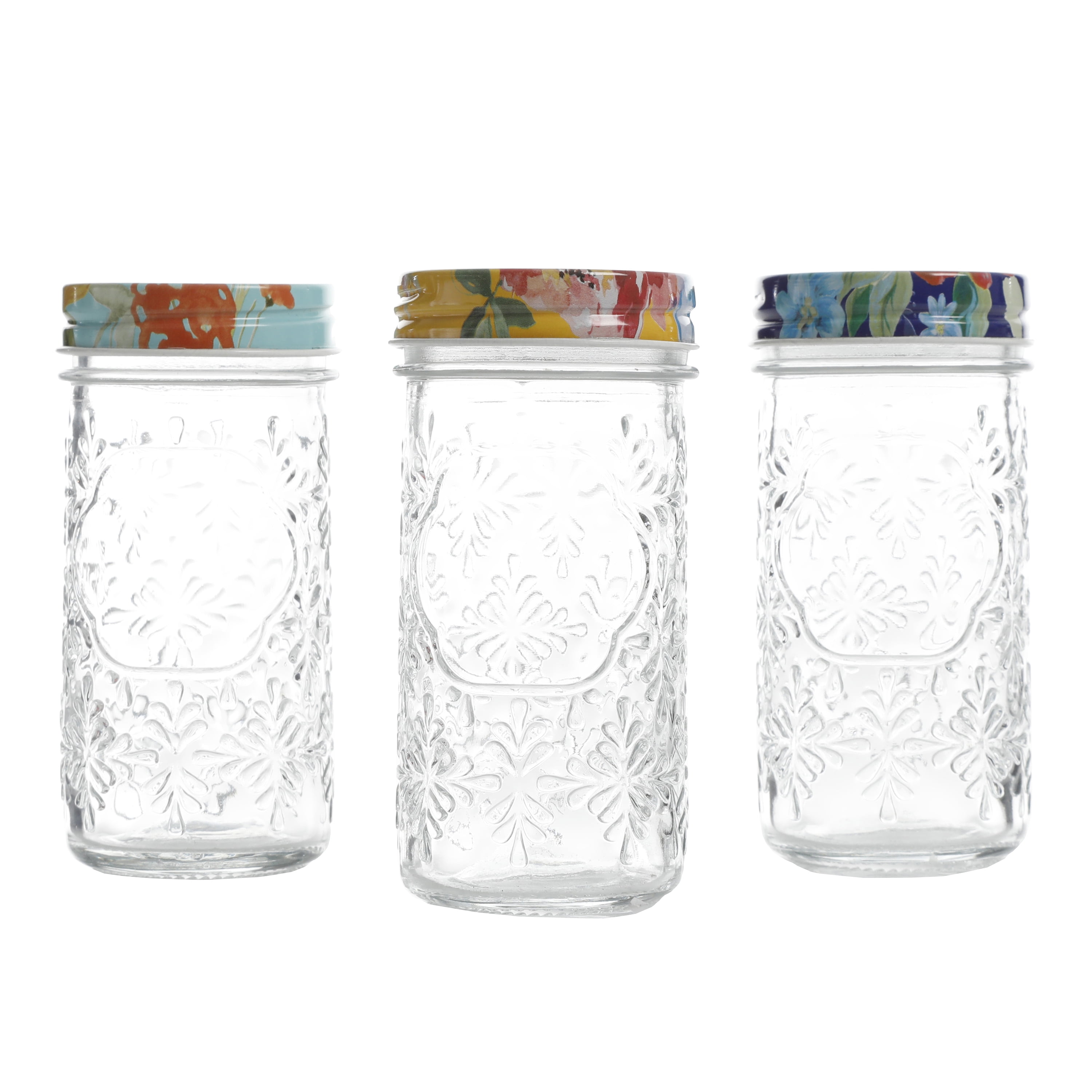 Pioneer Woman 6 Piece Mini Clamp Jar Set ~ Floral Medley ~ Spice