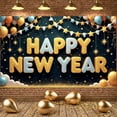 thumbnail image 6 of Glitter Design Happy New Year Banner Gold Silver New Year Banner Star Decoration Balloon Decor Celebration Banner for New Year Party Holiday Celebration Indoor Decoration, 6 of 9