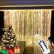 thumbnail image 3 of 1 cortina de luces LED de 3 x 3 m, luces navideñas, guirnalda navideña para árbol de Navidad con 8 modos de control remoto, decoraciones navideñas para fiestas y el hogar, 3 of 5