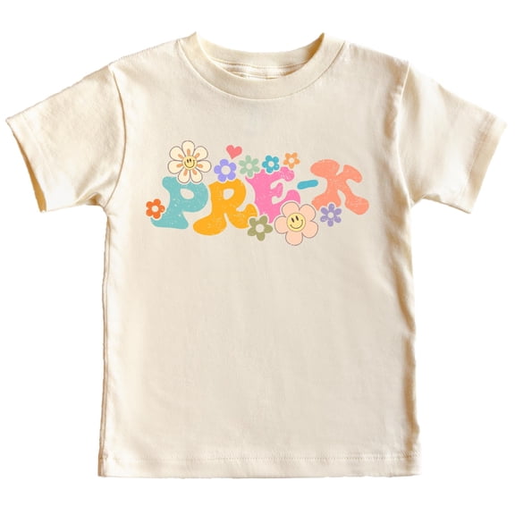 Pre-K Groovy Daisy First Day of School T-Shirt Back to School 1st Day of School Outfit Natural Shirt Youth Small