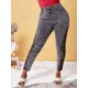 thumbnail image 3 of Jeans Talla Extra Ajustados Rasgados Panel Encaje Rosegal  Vaqueros de talla grande, 3 of 5