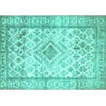 thumbnail image 1 of Ahgly Company Machine Washable Indoor Rectangle Persian Turquoise Blue Traditional Area Rugs, 7' x 9', 1 of 4