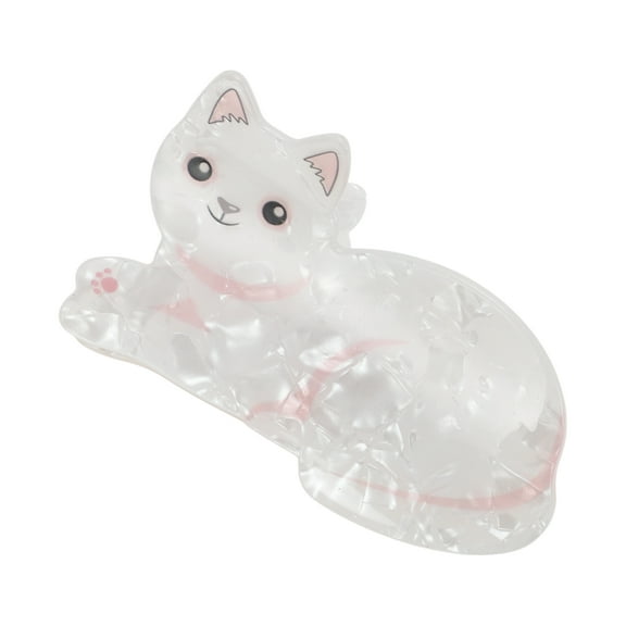 Unique Bargains 1 Pc Cute Cat Hair Clips for Home White