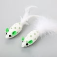 thumbnail image 3 of 2PCS Cat Toy Mice Cute Dot Feather Mouse Toy Cat Chew Toy Cat Interactive Toy, 3 of 10