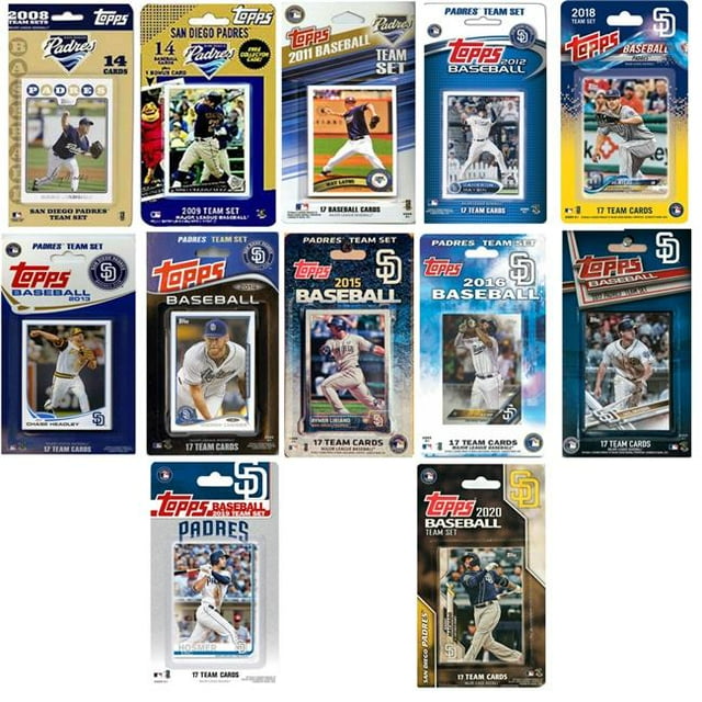 C&I Collectables PADRES1230TS MLB San Diego Padres 12 Different Licensed Trading Card Team Set