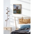 thumbnail image 2 of Drsoum Vintage Countrysid and Rivulet Wall Art Classic Retro Windmill Village Landscape Rustic Wall Prints Farmhouse Kitchen Bathroom Office Decor - 8x10in Nature Framed, 2 of 6