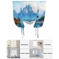 thumbnail image 6 of Blue Mountain Tie Up Curtains for Window, Thermal Insulated Balloon Shade Adjustable Rod Pocket Curtains Valance Panels for Kitchen Bathroom Cafe 42 x 54 Forest Modern Art Pastoral, 6 of 6