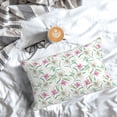 thumbnail image 5 of Pofeuu Lilies Flowers Print Polyester Microfiber Plush Pillowcases, Super Soft and Cozy Pillow Case Covers with Envelop Closure（Pillow core not included）-16"x24", 5 of 6