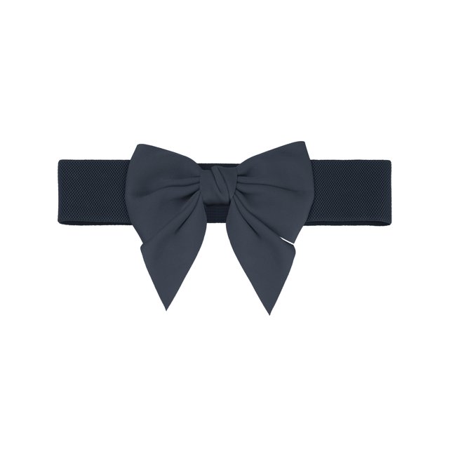 CINTURÓN ELÁSTICO ANCHO PARA MUJERES TALLA PLUS INSPIRADO EN CHIC, DECORACIÓN DE CINTURA CON LAZO, CINTURONES DE MODA VERSÁTILES 31.9-39.4" AZUL MARINO