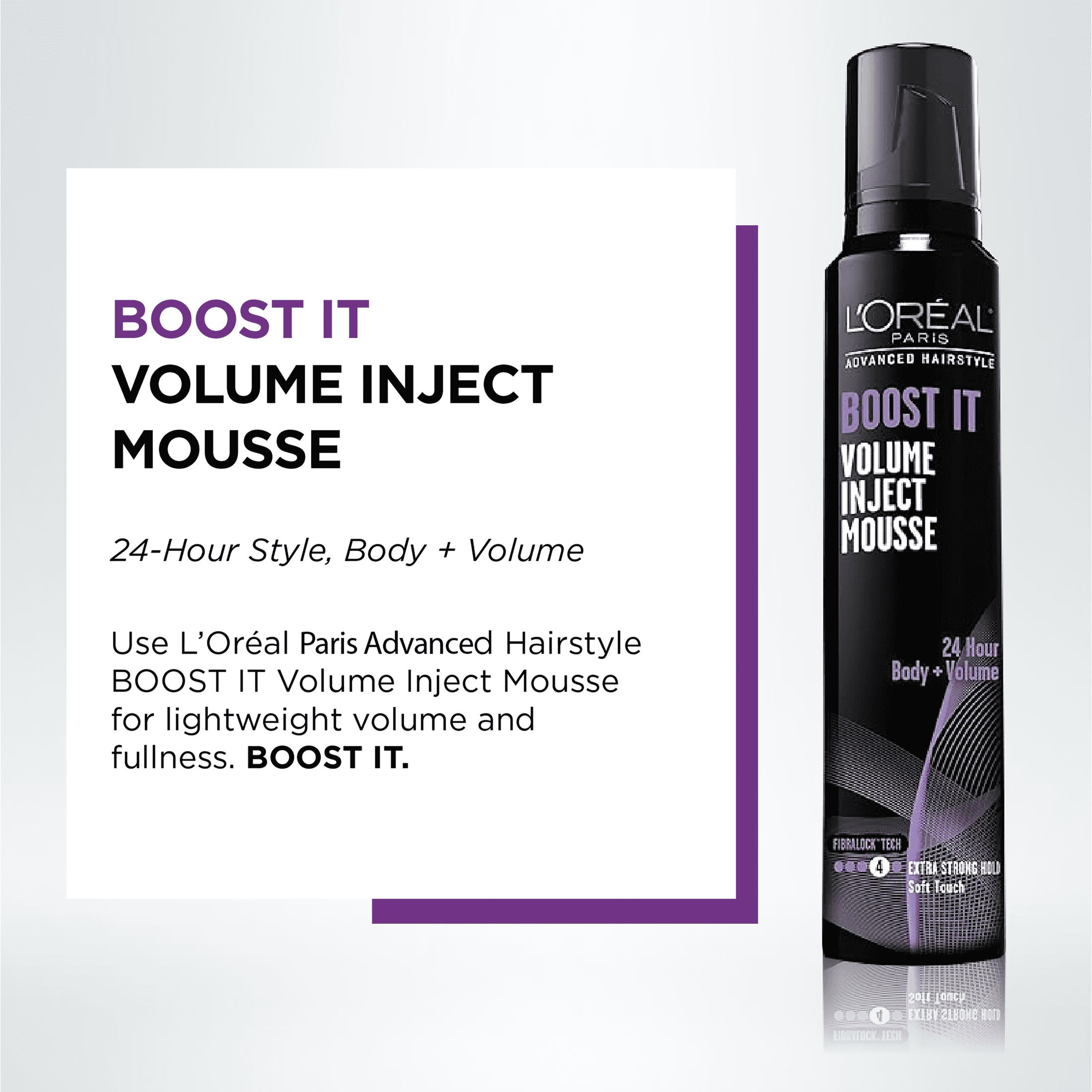 L'Oreal Paris Advanced Hairstyle Boost It 24 Hour Body + Volume Hair Styling Mousse 8.3 oz