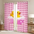 thumbnail image 3 of Feelyou Funny Cute Duck Black Out Curtains, Girly Pink Plaid Patchwork Curtains Pack of 2 (42x63 Each), Teens Kids Boys Girls Bedroom Curtains, Curtains and Drapes Decor, 3 of 7