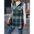 thumbnail image 6 of jinghuiyue Womens Plaid Vest Button Down Sleeveless Lapel Neck Long Vest Tops Outerwear Casual Flannel Waistcoat Jackets XL, 6 of 6