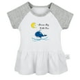 thumbnail image 2 of iDzn Dream Big Little One Funny Dresses For Baby, Newborn Babies Skirts, Infant Princess Dress, 0-24M Kids Graphic Clothes (Gray Raglan Dresses, 0-6 Months), 2 of 5