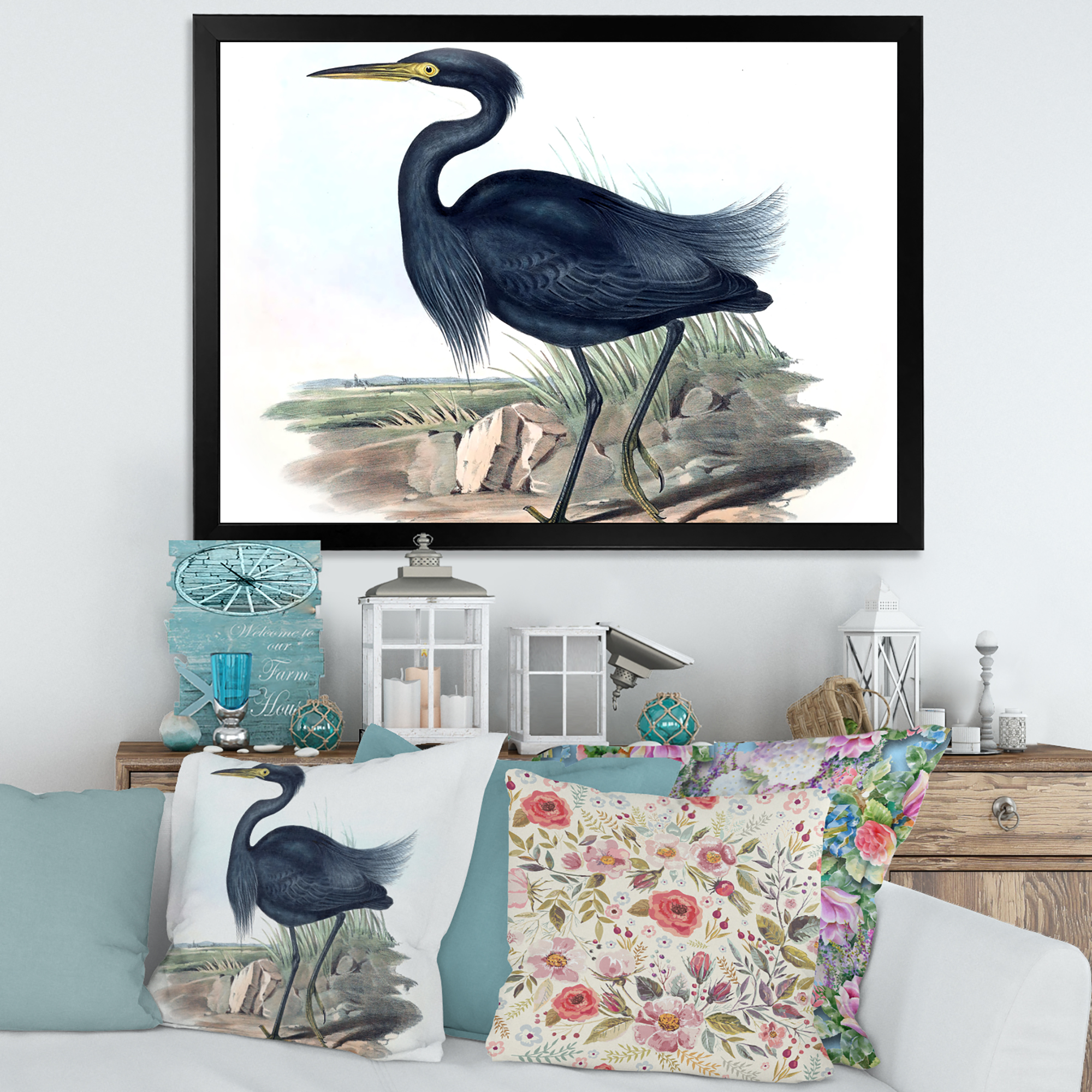 Designart 'Ancient Australian Birds III' Traditional Framed Art Print