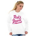 thumbnail image 3 of Pink Ribbon Power Breast Cancer Aware Women Plus Size Crewneck Sweatshirt Brisco Brands 4X, 3 of 5
