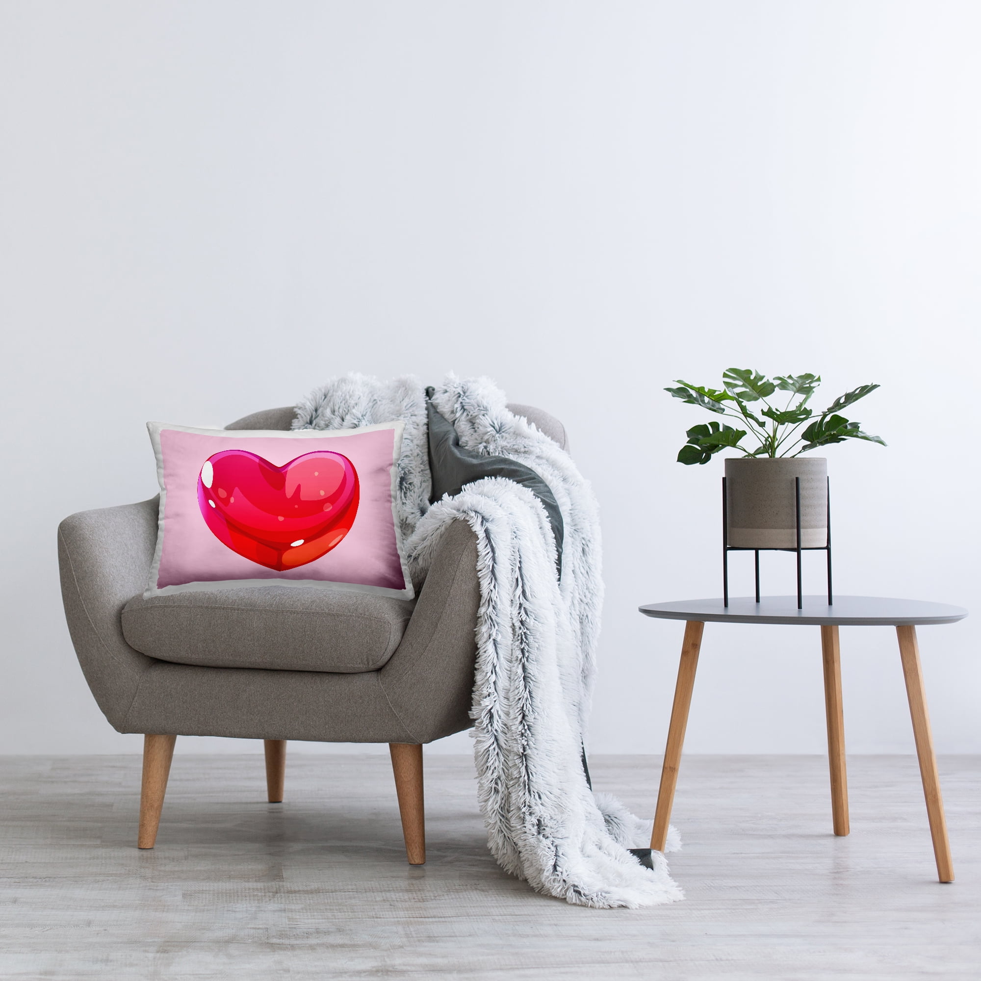 Stupell Industries Modern Heart Candy Decorative Printed Throw Pillow, 14 x 20