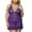 Purple, variant on XWSHYW Lingeire Set Plus Size Solid Color Lace Babydoll Chemise Sexy Spaghetti Straps Sleeveless Pajamas Lingerie for Women Set
