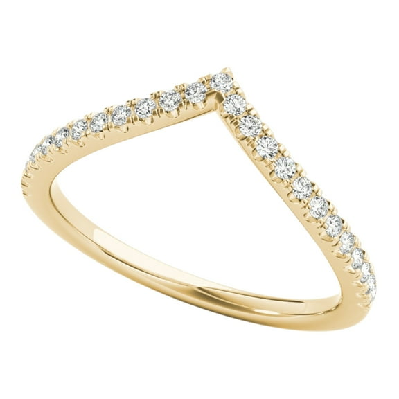 0.20 Ct Diamond Chevron Wedding Band In 10K Gold
