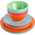 thumbnail image 3 of Gibson Home Brela 12 Piece Melamine Dinnerware Set, 4 Assorted Colors, 3 of 4