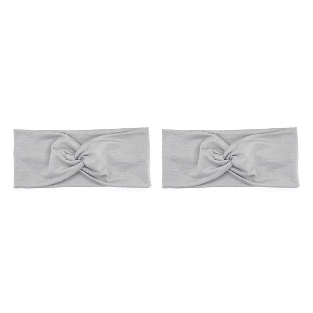 Diadema de ganchillo Sonducket Estampado de leopardo Antideslizante Gris claro 2piezas