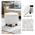 thumbnail image 5 of WDZS Round Ottoman with Storage, 20 Dia. x 17 H Inches PU Leather Footstool with Legs, Small Foot Rest Ottoman for Bedroom, Living Room, Decorative Home Furniture, White, 5 of 8