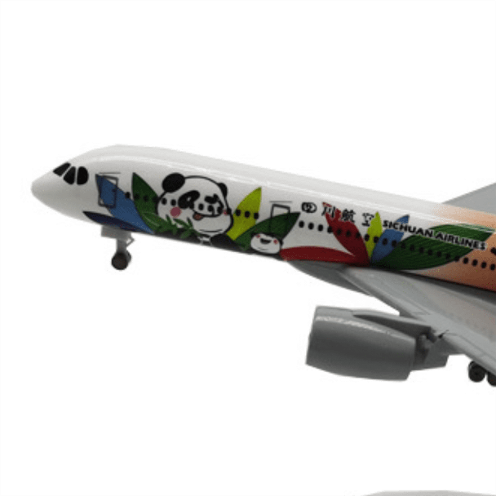 1:300 Scale Alloy Toy Sichuan 350 Panda Plane Model Aircraft Collectible for Display