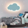 thumbnail image 4 of Aplique de pared con luz de nube, pantalla acrílica moderna con luces LED integradas para habitación infantil, iluminación cálida azul, 4 of 5