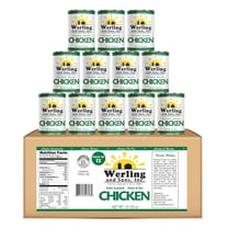 Werling & Sons Canned Chicken 14.5 oz – Fully Cooked, Ready to Eat | Shelf-Stable, Canned Meat | Camping, Survival & Emergency Food Storage | Made in USA |  Pack of 12