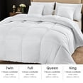 thumbnail image 3 of Polyester Brushed Single Quilt - White, Microfiber Filling, All-Season Down Alternative (Breathable & Warm), 3 of 7
