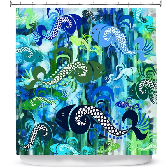 Shower Curtains 70" x 93" from DiaNoche Designs by Angelina Vick - Plenty of Fish in the Sea I