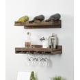 thumbnail image 2 of Rustic Luxe Tiered Wall Mounted Wine Rack and Stemware Holder Set, 2 of 3